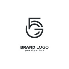 Obraz premium Minimalist 5G Logo - Unique Letter Combination Design.