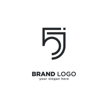 Minimalist 5J Logo - Unique Letter Combination Design.