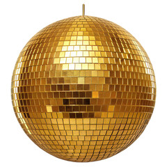 Golden disco ball png shiny disco ball png dance party ball png reflective disco ball png party decoration png white background image