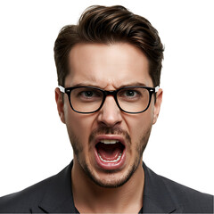 Angry Man Face Expression Stock Photo