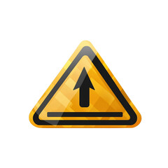Upward Moving Object Warning Sign - Glossy Yellow Triangle