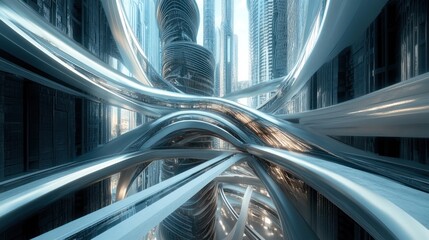 Futuristic Cityscape: A Symphony of Steel and Light