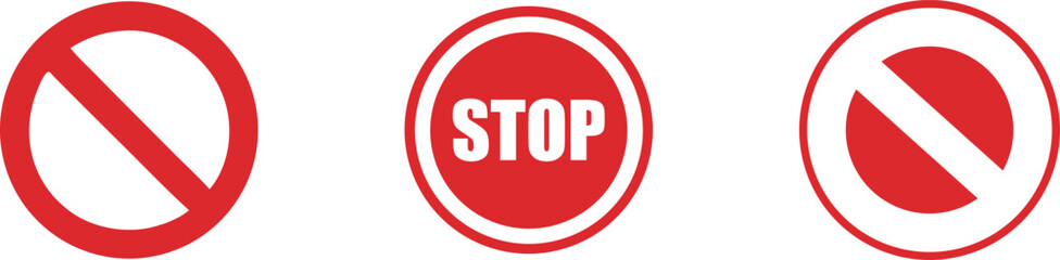 stop sign icon, Warning sign, attention, prohibition, danger, alert, road sign vector art illustration