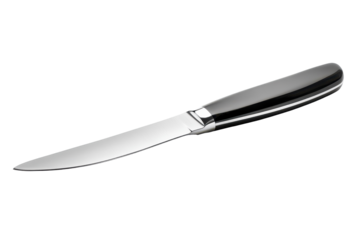 Sharp knife isolated on a clean white background highlighting its sleek and modern design