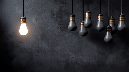 Modern Minimalist Pendant Lighting Display on Dark Textured Background for Interior Design Inspiration