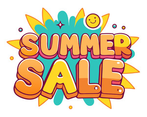 Vibrant Summer Sale Text Graphic