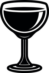 Wine Glass Black Silhouette | Vector for Bar, Party & Wine Enthusiast Vector