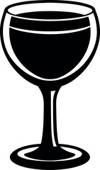 Wine Glass Black Silhouette | Vector for Bar, Party & Wine Enthusiast Vector