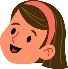 Obraz premium Happy Girl Headshot Cartoon