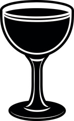 Wine Glass Black Silhouette | Vector for Bar, Party & Wine Enthusiast Vector