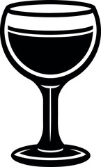 Wine Glass Black Silhouette | Vector for Bar, Party & Wine Enthusiast Vector