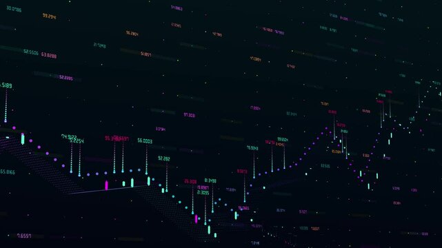 Growing virtual holographic graph of business growth, stocks. Development, planning and strategy, stock market, business progress, motivation or concept of success, opportunities, challenges and busin