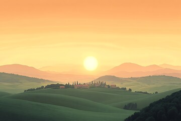 sunset in the mountains