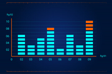 Creative futuristic technology infographic with digital data elements, abstract tech diagrams, modern UI/UX charts, neon futuristic interface, cyberpunk infographic design, innovative virtual graphs, 