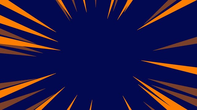 Concentrated Action Lines Red Radial Speed Animation for Manga Scenes. Flash Action Speed Lines on Light Yellow BG.