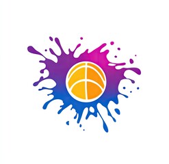 Colorful basketball splash design