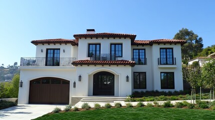Fototapeta premium Hairline cracks along exterior stucco finishes from shrinkage