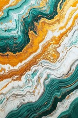 Fototapeta premium Turquoise and Gold Marble Texture, Luxury Abstract Background, Teal White Onyx Design