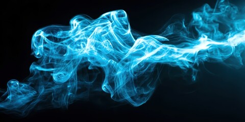 Fototapeta premium A blue smoke trail is shown in the image