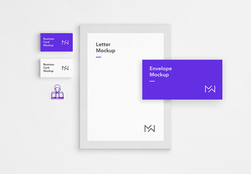 Minimal Gray Stationery Mockup