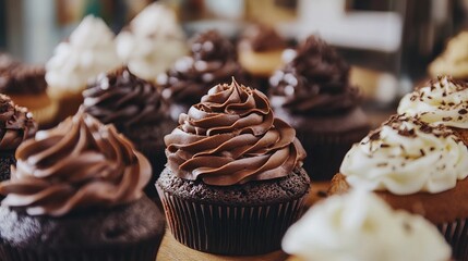 Delicious chocolate cupcakes sweet treats bakery brownies dessert food photography rich dark tasty