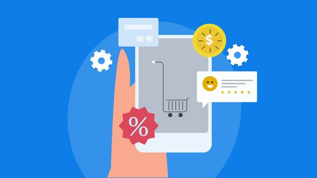 Online purchase from smartphone, discount offer code apply, conceptual ecommerce marketing.