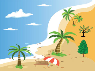 Obraz premium Beach with palm trees