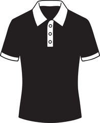 Naklejka premium Black Polo Shirt Vector – Minimalist Short Sleeve Collared T-Shirt Design