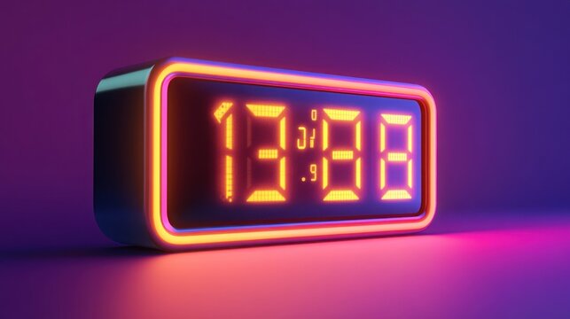 Retro digital clock displaying time