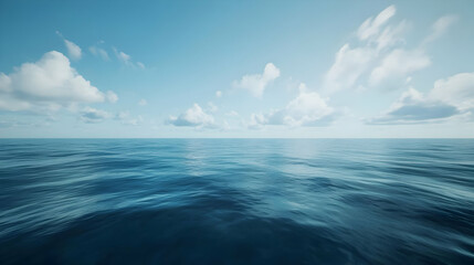 Obraz premium Tranquil Ocean: Serene Seascape Under a Blue Sky
