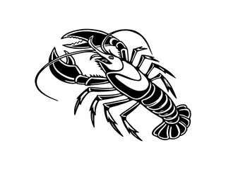 Bold  Lobster Silhouette Vector Illustration