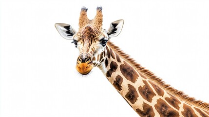 Obraz premium Giraffe Isolated on Transparent and White Background for Design Projects