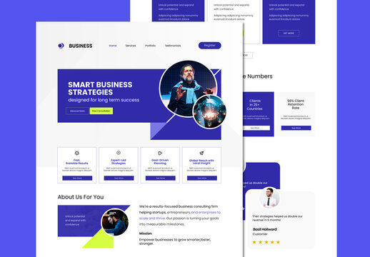 Smart Business Landing Page UI Design