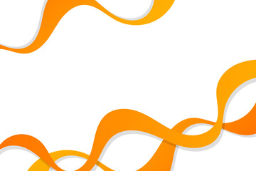 Modern Orange Wave Line On White Background. Technology Banner. Vector Illustration. Abstract Business Wallpaper