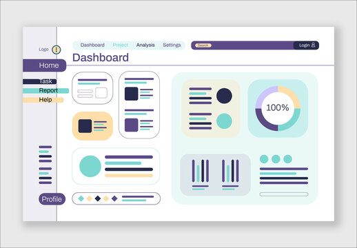 Business Dashboard Wireframe Design