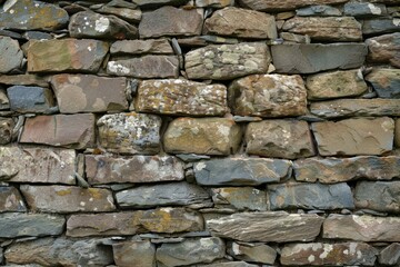 Photo of Old grey and brown stone wall. Background texture for backdrops or mapping