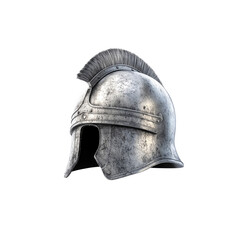 Fototapeta premium Ancient Greek Helmet with Crest - 3D Render of Antique War Gear