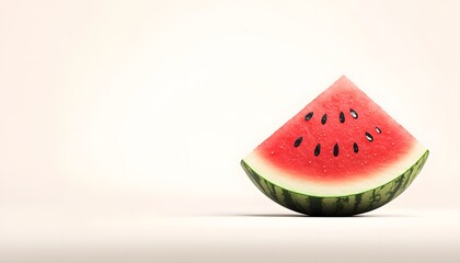 A fresh juicy watermelon wedge ready for summer enjoyment and refreshment