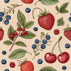 seamless pattern with berries