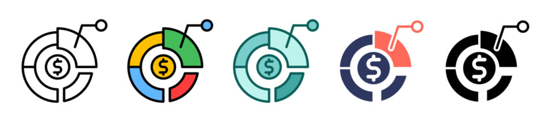Asset Allocation glyph multiple icon
