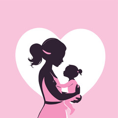 silhouette of a mother and child