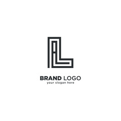 Modern Unique Letter L and A Monogram Logo with White Background.