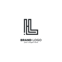 Modern Unique Letter L and H Monogram Logo with White Background.