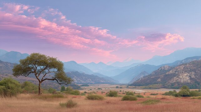 A solitary tree in a vast green field under a clear blue sky showcasing nature and tranquility