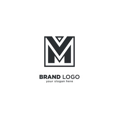 Modern Unique Letter M and V Monogram Logo with White Background.