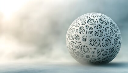 A spherical object with a complex interconnected structure design