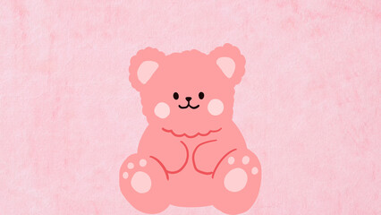 Cute and Adorable Pink Bear Stickers Printable PNG