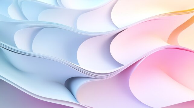 Abstract pastel paper curves