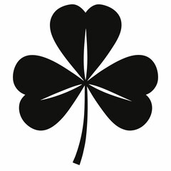 Naklejka premium Black Clover Icon Vector Design for Luck and Good Fortune