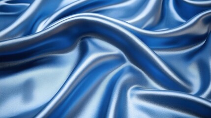 Obraz premium Blue Silk Drape with Soft Curves.